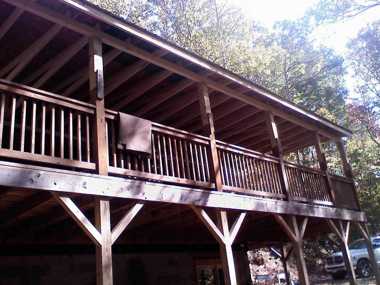 Timber framing under a new elevated porch and deck — Roof Leak Repair in Pine City by Roofing Brothers